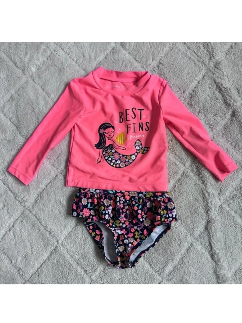 Carter's | Mermaid 2-Piece Rashguard Set Swim Suit | Size 12 Months
